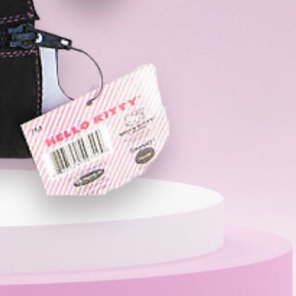 Hello Kitty Booties NEW Pink Glitter Embroidered Hearts NEW Baby Toddler Size 6 - Picture 5 of 8